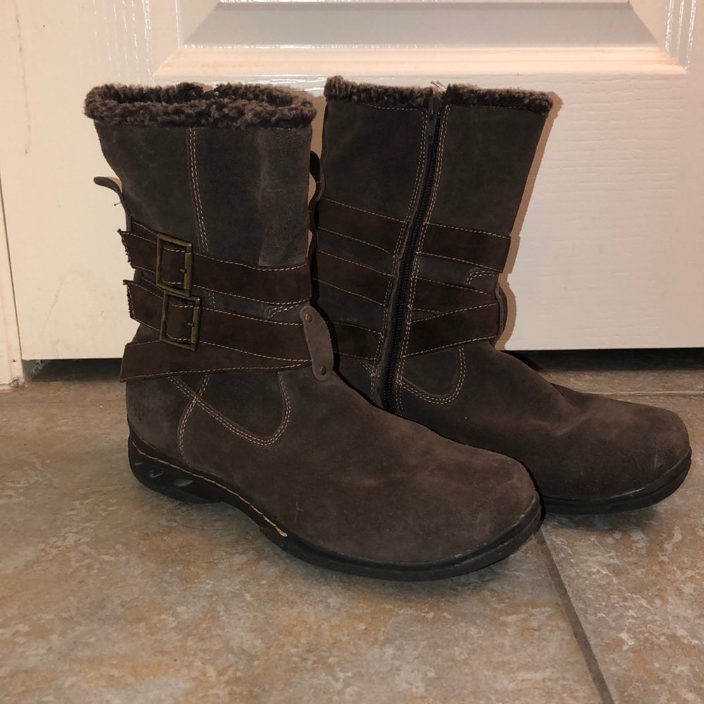 Thick brown boots